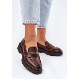 Evento Mandards pour femmes classiques avec marron en cuir écologique brun 2