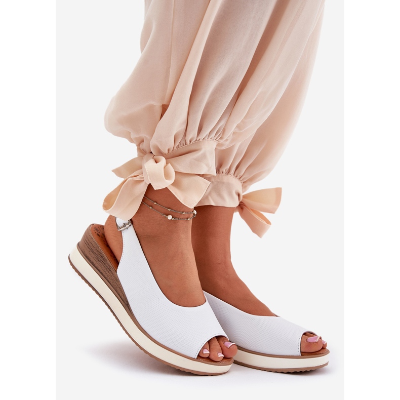 Sandales en cuir sur l'Artiker 56C2317 White coin blanc blanche 1