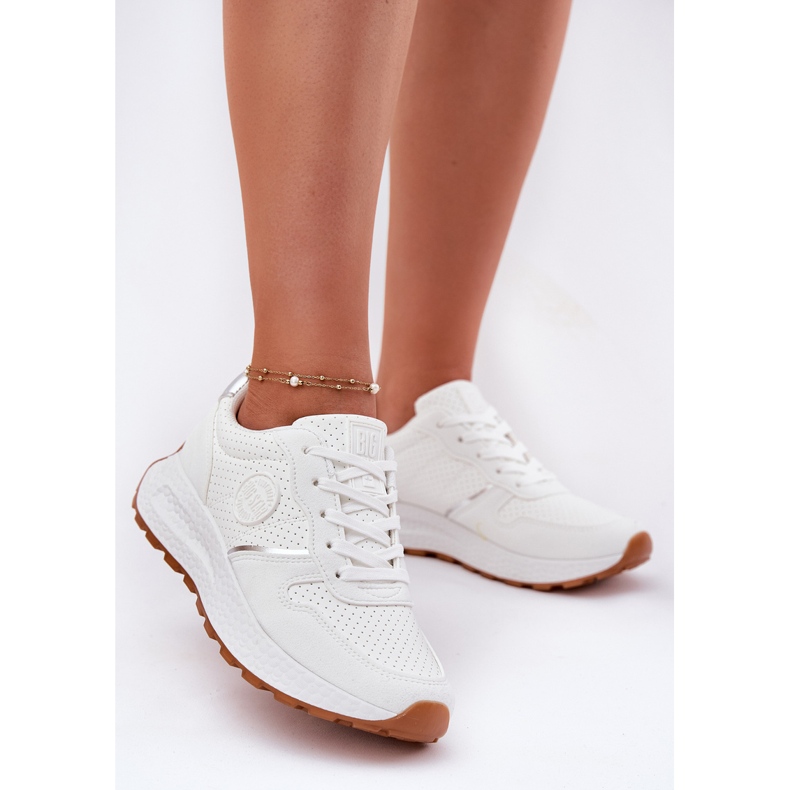 Sneakers féminins sur la plate-forme Big Star RR274487 Système Hi-Polish blanc 2