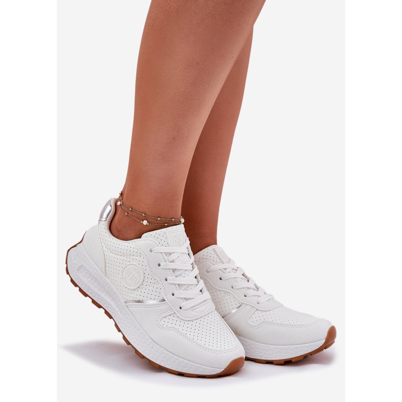 Sneakers féminins sur la plate-forme Big Star RR274487 Système Hi-Polish blanc blanche 1