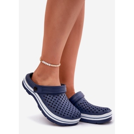 Evento Pantoufles bleu marine en mousse légère 1 Evento Pantoufles bleu marine en mousse légère 1