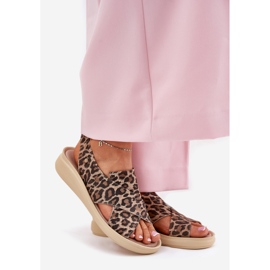 Zazoo 40392 Sandales en cuir Print de léopard marron féminin beige 1
