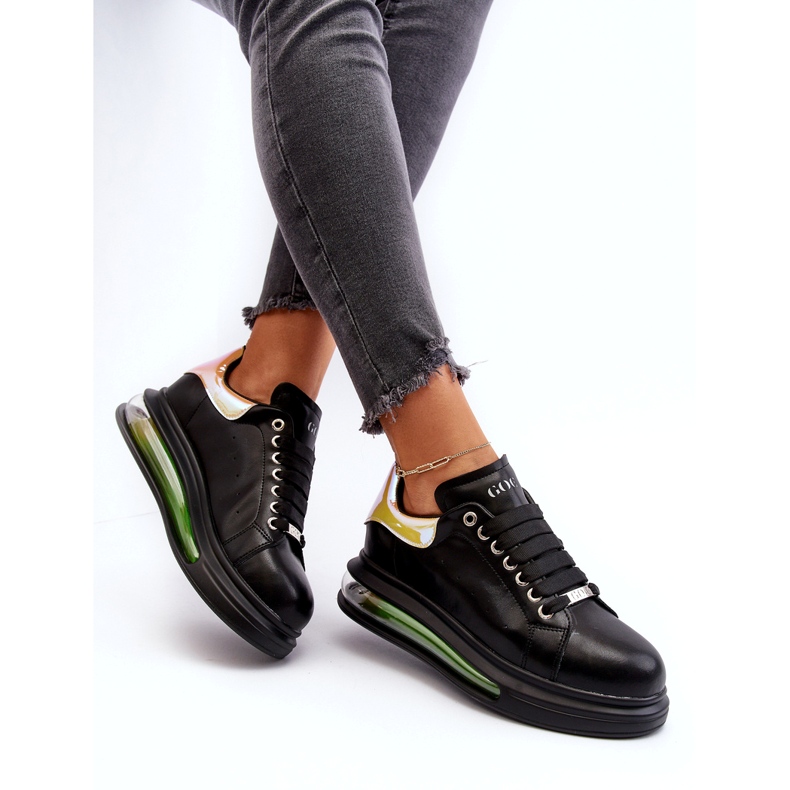 Sneakers Sports Le cuir féminin Goe NN2N4030 Black le noir 2 Sneakers Sports Le cuir féminin Goe NN2N4030 Black le noir 2