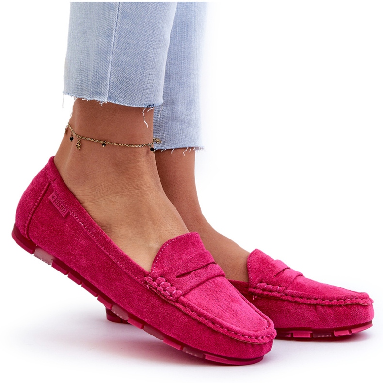 Mocassins Femme Eco Daim Big Star NN274934 Système de Mousse à Mémoire Fuchsia rose 4