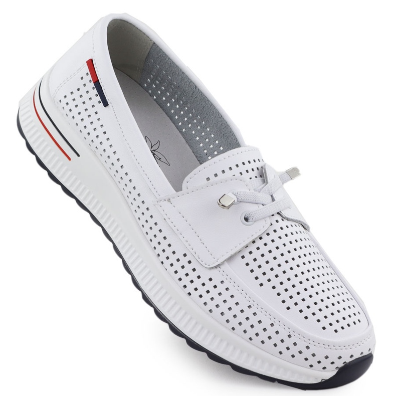 Evento Chaussures en cuir pour femmes Openwork Event White Event 8443 blanc 1