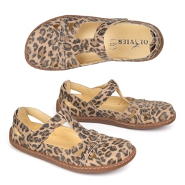 Chaussures aux pieds nus ultra -light olivier 1285 Leopard Leopard Print beige 8
