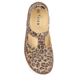 Chaussures aux pieds nus ultra -light olivier 1285 Leopard Leopard Print beige 7