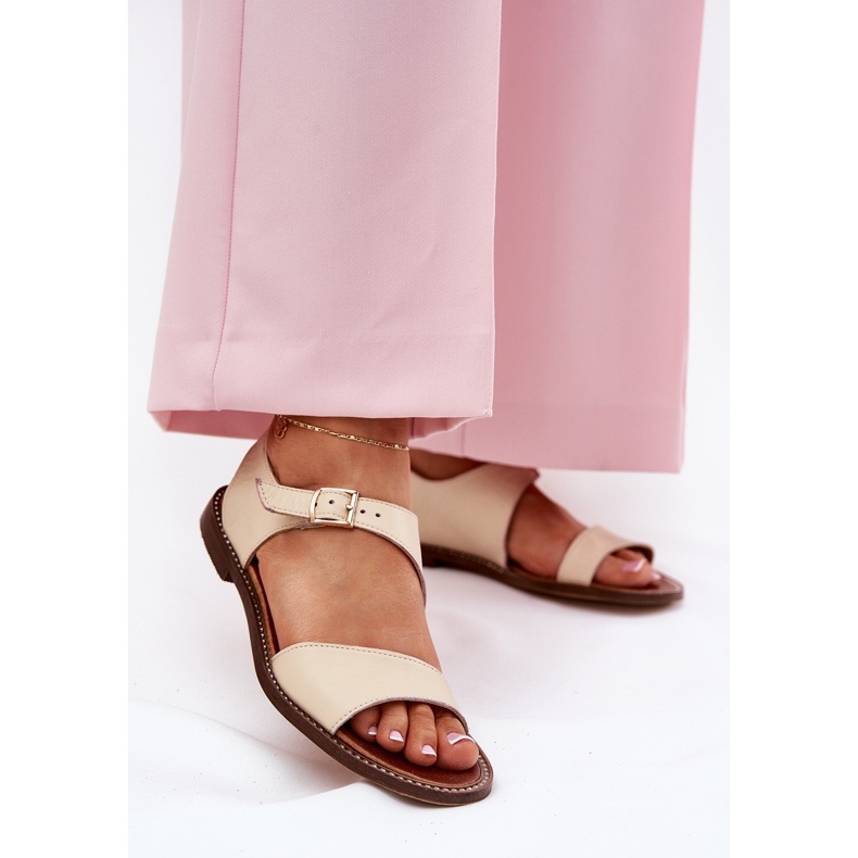 Zazoo 3014 Sandales en cuir pour femmes en cuir beige 2 Zazoo 3014 Sandales en cuir pour femmes en cuir beige 2