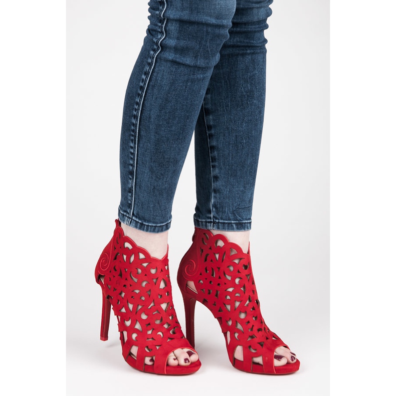 Vices Sandales ajourées avec une fermeture éclair rouge 1