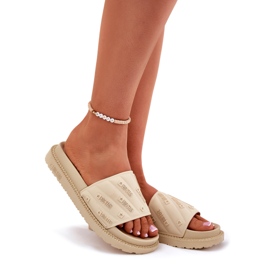 Slippers pour femmes sur la plate-forme Big Star RR274A542 Beige 1