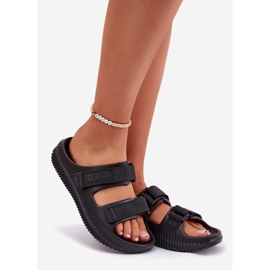 Les tongs de mousse féminine avec Big Star RR274A527 Black Velcro le noir 1