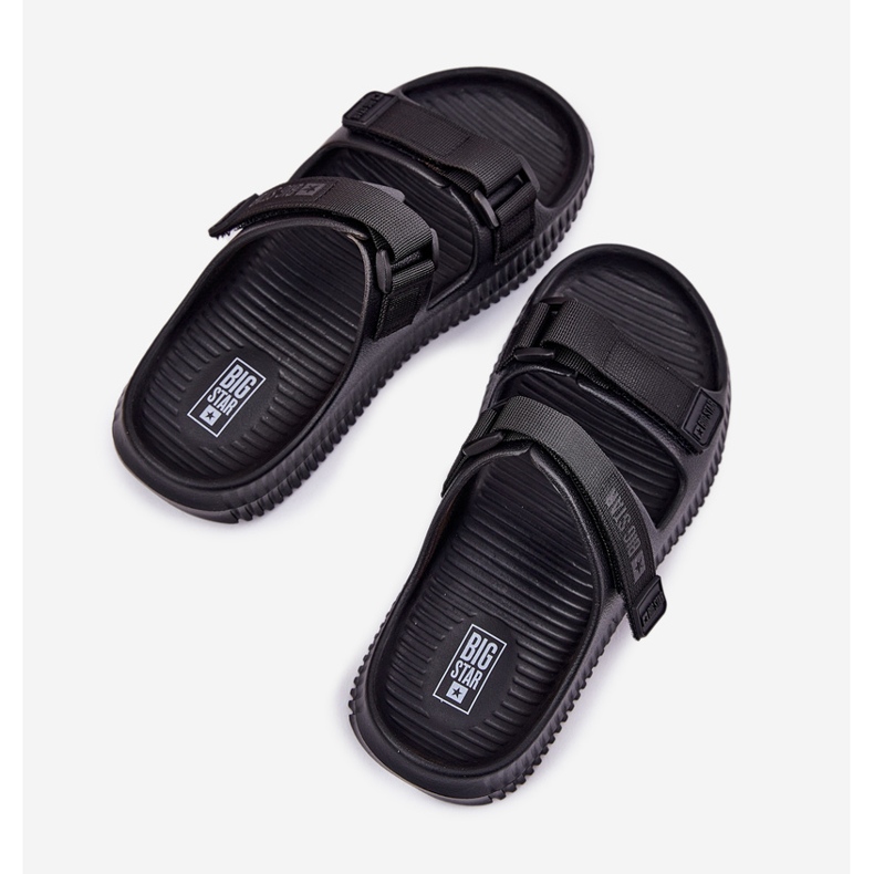 Les tongs de mousse féminine avec Big Star RR274A527 Black Velcro le noir 2