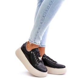 Vinceza Baskets en cuir sur la plate-forme avec un Vincez 89101 rose noir le noir 1