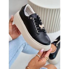 Vinceza Baskets en cuir sur la plate-forme avec un Vincez 89101 rose noir le noir 2