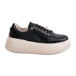 Vinceza Baskets en cuir sur la plate-forme avec un Vincez 89101 rose noir le noir 4