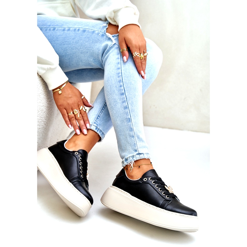 Vinceza Baskets en cuir sur la plate-forme avec un Vincez 89101 rose noir 5