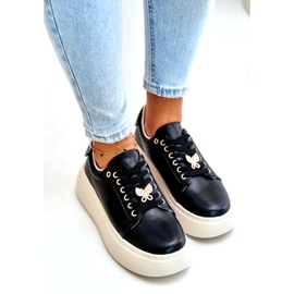 Vinceza Baskets en cuir sur la plate-forme avec un Vincez 89101 rose noir le noir 3
