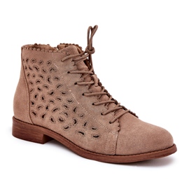 S.Barski Bottes basses avec un modèle ouvert S. Barski Hy51-185 Beige 3
