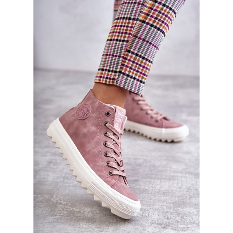 Baskets Big Star féminines High Isulated Pink EE274113 rose 3