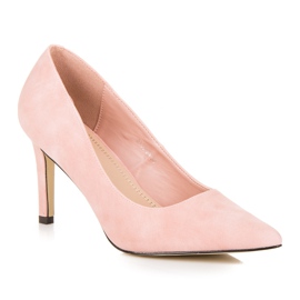 Vices Escarpins à talons en daim rose 4