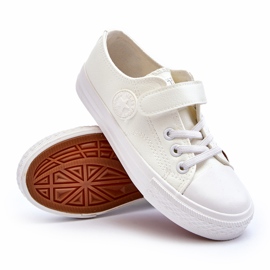News Baskets enfant en cuir avec velcro, blanc blanche 1 News Baskets enfant en cuir avec velcro, blanc blanche 1