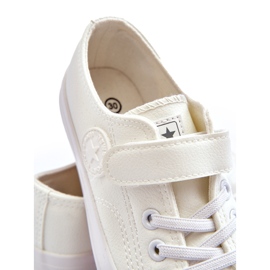 News Baskets enfant en cuir avec velcro, blanc 3