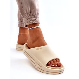 Tongs pour femmes sur la plateforme Big Star NN274A034 Beige 2