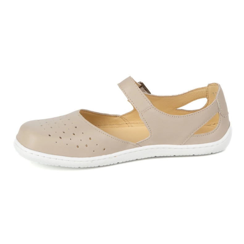 Barefoot Barefoot Women's Olivier 1284 - Chaussures en cuir avec une boucle pour les stylisations beiges quotidiennes et élégantes 1