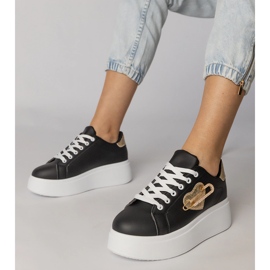 Baskets noires avec coeur et épingle de sécurité Lerisol le noir 1