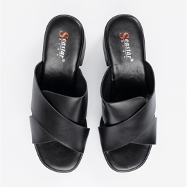 Seastar Mules noires à talons hauts le noir 3