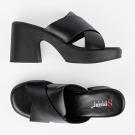 Seastar Mules noires à talons hauts le noir 4