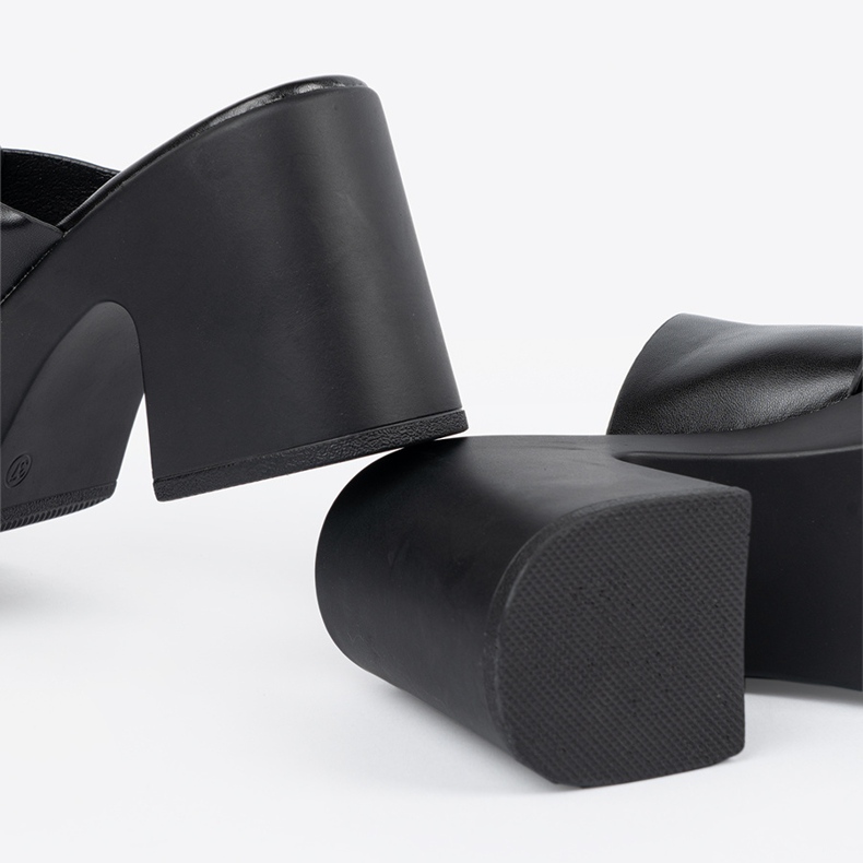 Seastar Mules noires à talons hauts 1