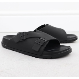 Black Big Star RR174A019 Slippers de plage noire pour hommes 1