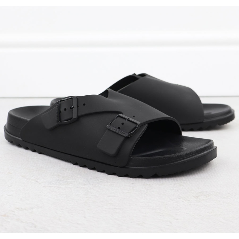 Black Big Star RR174A019 Slippers de plage noire pour hommes le noir 1