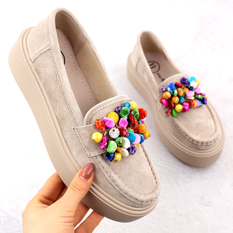 Mocassins en cuir sur la plate-forme avec beige beige filippo dp6765 1 Mocassins en cuir sur la plate-forme avec beige beige filippo dp6765 1