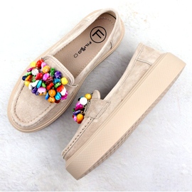 Mocassins en cuir sur la plate-forme avec beige beige filippo dp6765 4 Mocassins en cuir sur la plate-forme avec beige beige filippo dp6765 4