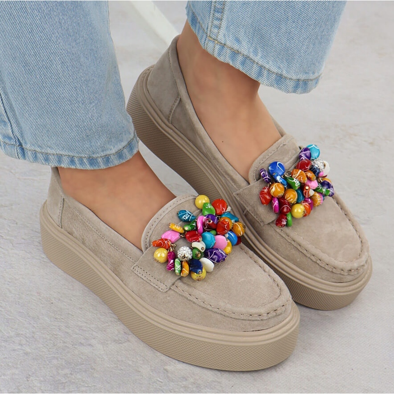 Mocassins en cuir sur la plate-forme avec beige beige filippo dp6765 6 Mocassins en cuir sur la plate-forme avec beige beige filippo dp6765 6