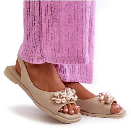 Sandales Pour Femmes Avec Décorations S.Barski KV27-004 Beige 4