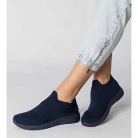 Baskets sportives bleu marine avec une tige de chaussette 1