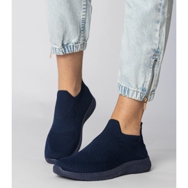 Baskets sportives bleu marine avec une tige de chaussette 2