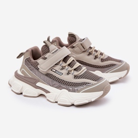 Sneakers Chaussures de sport pour Velcro kaki beige 1