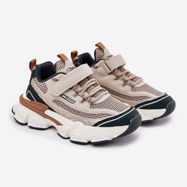 Sneakers Sports Sports Chaussures pour Velcro beige 1