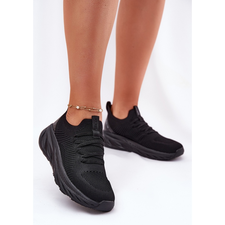 Chaussures de sport féminine légères étouffées Big Star RR274A132 Système noir de Polish le noir 2