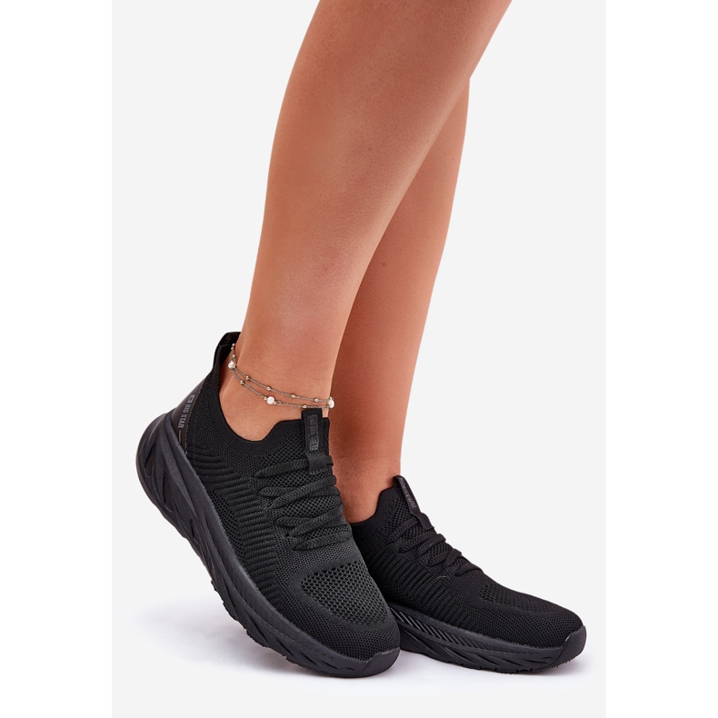 Chaussures de sport féminine légères étouffées Big Star RR274A132 Système noir de Polish le noir 1