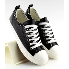 Noir SM-2738 Baskets noires pour femmes avec clous 1
