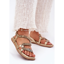 ARTIKER Sandales féminines avec décoration eco cuir tuyau artker 56c1362 or d'or 2 ARTIKER Sandales féminines avec décoration eco cuir tuyau artker 56c1362 or d'or 2