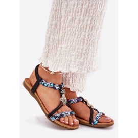 Sandales plates pour femmes avec rayures et épingles tressées Artiker 54C1331 noir le noir 1 Sandales plates pour femmes avec rayures et épingles tressées Artiker 54C1331 noir le noir 1