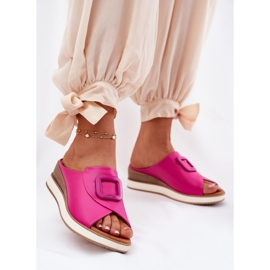 Les tongs en cuir féminin Artiker 56C2147 Fuchsia rose 2 Les tongs en cuir féminin Artiker 56C2147 Fuchsia rose 2