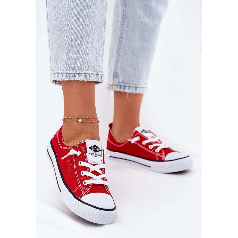Sneakers féminins matériels Lee Cooper LCW-25-02-3298L Red rouge 2
