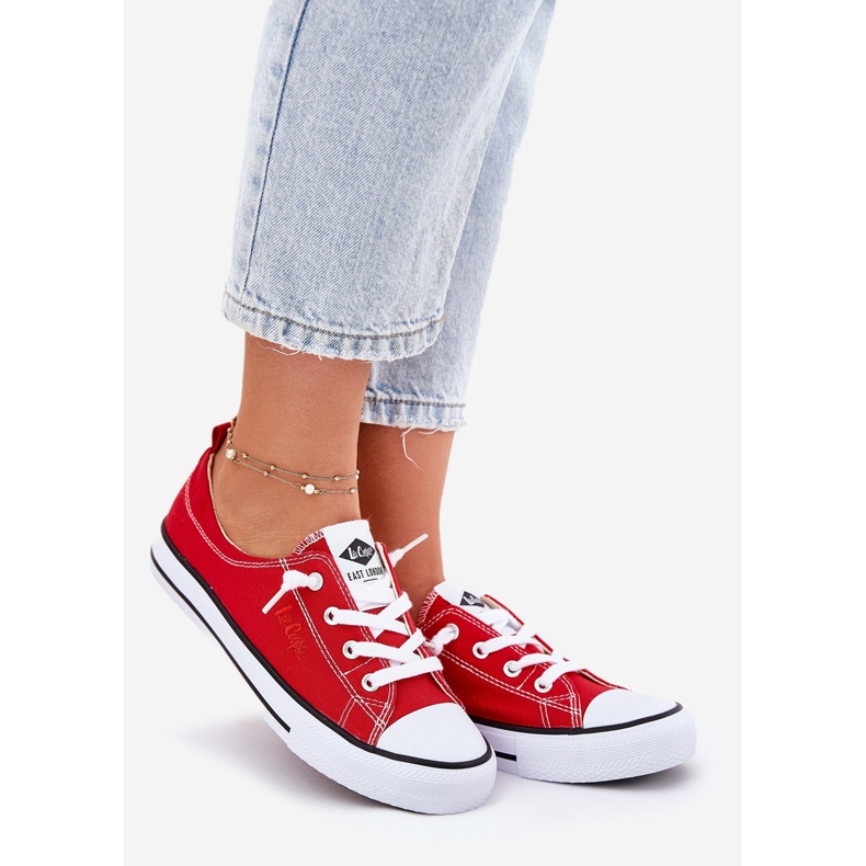 Sneakers féminins matériels Lee Cooper LCW-25-02-3298L Red rouge 1